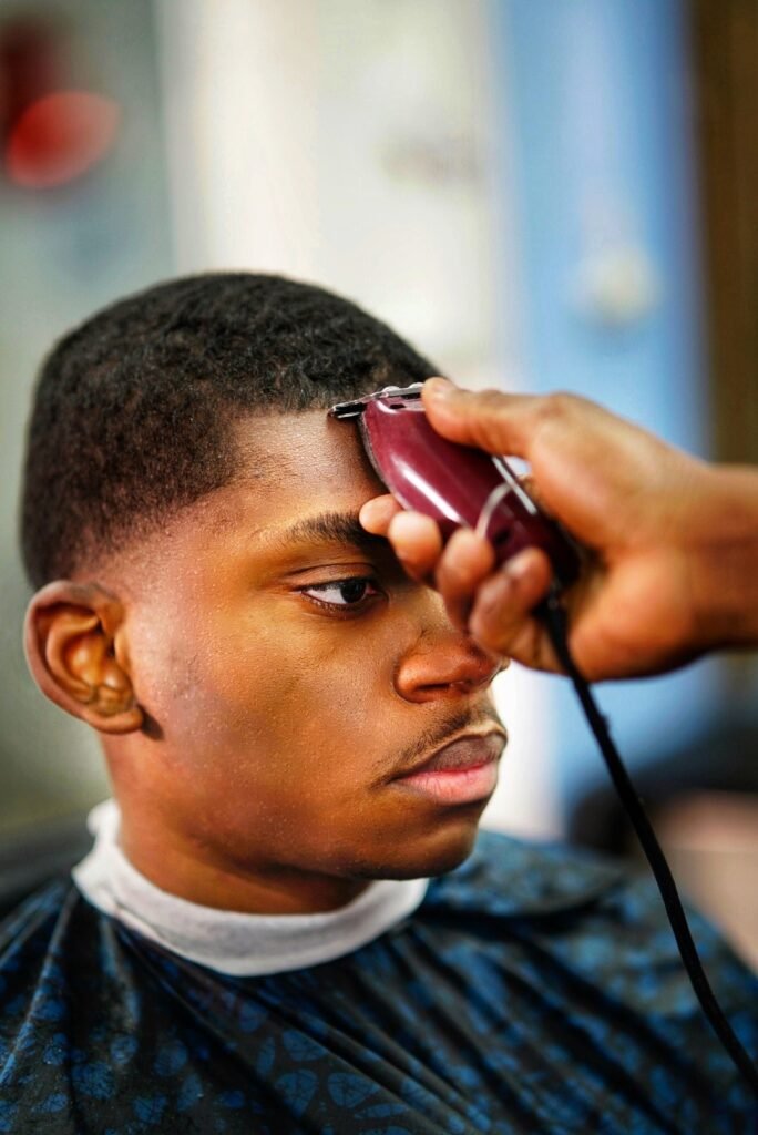 Blowout hairstyle at Max-U Barber Salon in Brooklyn, NY