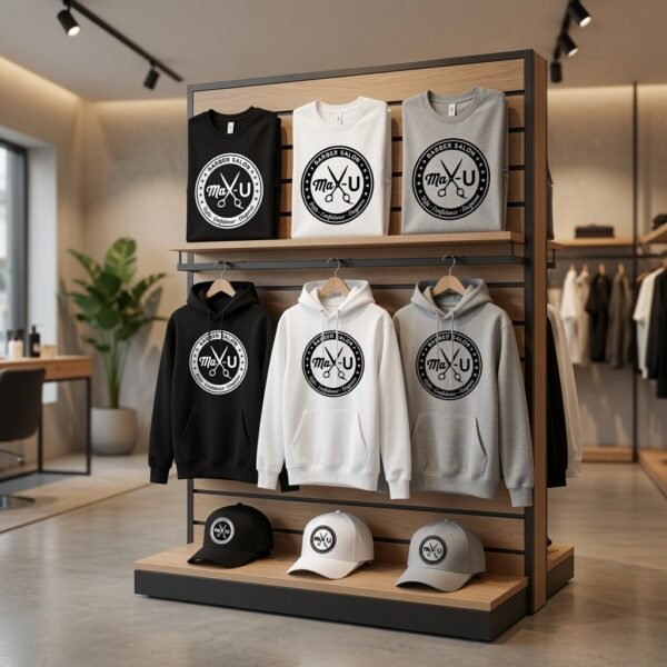 Max-U Classic Logo T-Shirt Max-U Barber Salon classic logo cotton t-shirt