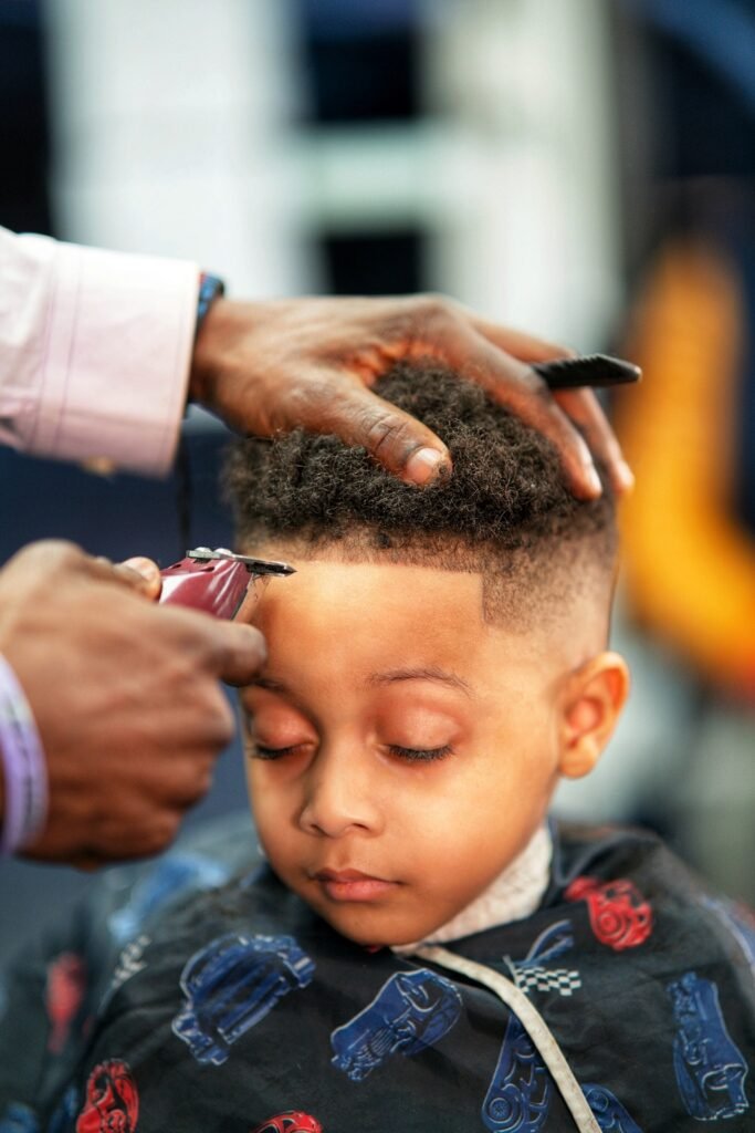 Women’s hair styling at Max-U Barber Salon in Brooklyn, NY